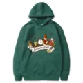 Sweat à capuche imprimé Noël pour homme et femme, pull vert à manches longues décontracté. - S / Hauts / Vert Foncé (313)