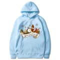 Sweat à capuche de Noël décontracté pour hommes et femmes, pull bleu clair à manches longues. - S / Hauts / Bleu Clair (313)