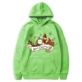 Sweat à Capuche Graphique de Noël Vert Pull Casual à Manches Longues Pour Hommes Femmes - S / Hauts / Vert Fruit (313)