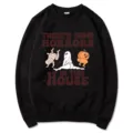 Drôle Halloween fantôme citrouille imprimé manches longues sweat noir décontracté - S / Hauts / Noir