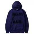 Sweat à capuche bleu foncé unisexe, pull décontracté à manches longues avec motif d'Halloween. - S / Hauts / Bleu marine
