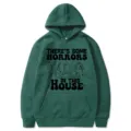 Sweat à capuche vert foncé avec imprimé Halloween amusant, pull à manches longues. - S / Hauts / Vert Foncé