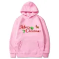 Felpa con cappuccio rosa di Natale con stampa festiva Merry Christmas 2D unisex - Taglia S / Top / Rosa (311)