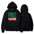 Black hooded sweatshirt with graphic print casual long sleeve pullover top for men women. - S / Top (H520) / Black (14)