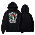 Men's black hooded sweatshirt with Palestine slogan print, casual long sleeve pullover top. - S / Freedom Series Printed Style (29) / Black