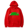 Felpa con cappuccio rossa di Natale con stampa grafica pullover manica lunga per uomo e donna - Taglia S / Top / Rosso (312)