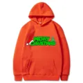 Felpa con cappuccio natalizia arancione da uomo e donna, pullover con stampa 2D alla moda. - Taglia S / Top / Arancione (312)