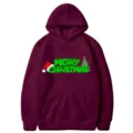 Felpa con cappuccio di Natale bordeaux per uomo e donna pullover festivo alla moda - Taglia S / Top / Borgogna