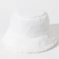 Cappello alla pescatora in peluche bianco morbido e caldo per tutte le uscite invernali - Taglia unica / Bianco