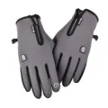 Guantes de invierno calefactados por USB grises con puntas táctiles y cremallera - L / Guantes cálidos impermeables / Gris