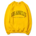 Women yellow crewneck sweatshirt casual loose fit letter print fashion top for daily wear - Yellow 313 / S