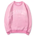 Pink crewneck sweatshirt for women featuring Los Angeles California letter print casual top. - S / Pink