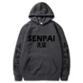 Sweat-shirt à capuche polaire style japonais gris foncé SENPAI pour homme et femme - S / Hauts / Gris foncé (527-530-531)