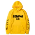 Sweat à capuche polaire style japonais SENPAI, sweat-shirt décontracté hommes et femmes. - S / Hauts / Jaune (527-530-531)
