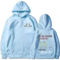 Felpa con cappuccio azzurro chiaro casual con stampa di lettere stimolante sul davanti e sul retro. - Taglia S / Top / Blu Chiaro
