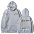 Felpa con cappuccio grigia casual da uomo e donna con stampe di lettere ispiratrici. - Taglia S / Top / Grigio chiaro