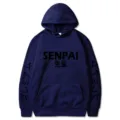 Sweat à capuche bleu foncé style japonais SENPAI, polaire confortable pour hommes et femmes. - S / Hauts / Bleu Marine (527-530-531)