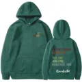 Felpa con cappuccio verde scuro con stampa di slogan sul davanti e sul retro, stile casual unisex. - Taglia S / Top (311) / Verde Scuro