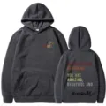 Felpa con cappuccio grigio scuro con stampe di testo stimolanti davanti e dietro. - Taglia S / Top / Grigio Scuro (312)
