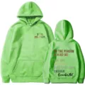 Felpa verde alla moda con stampa ispiratrice sul davanti e sul retro per streetwear casual. - Taglia S / Top / Verde mela