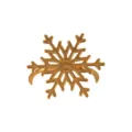 Detaillierte Nahaufnahme des goldenen Metall Schneeflocken Serviettenrings für Deko. - Gold