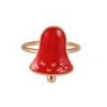 Christmas bell napkin ring gold red metal table decor hotel holiday dinner party setting - Bell