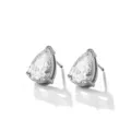 Pear-shaped Zirconia Stainless Steel Prong Stud Earrings Minimalist Chic Women Jewelry - Waterdrop Rhinestone Stud Earrings (C435) / Silver