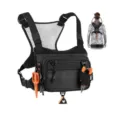 Tactical fishing chest bag waterproof multi-pocket outdoor tackle vest black new - Black