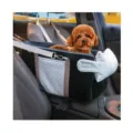 Huisdier autostoel voor kleine honden schattige strik middenconsole draagbaar bed - Lengte 45*Breedte 24*Hoogte 22cm / Wit