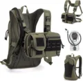 Tactical hydration backpack with chest rig, molle tactical bag and water bladder for outdoor. - Below 20L / Green