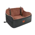 Pet Car Seat Dog Booster Travel Safety Bed Black Brown Quilted Soft Cushion Carrier - Black Brown
