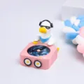 Süße DJ Ente Kunstharz Figur, kreatives Tischornament für Schlafzimmer und Bürodeko. - A131 Coole Ente