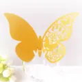 Elegante segnaposto farfalla 3D oro tagliato al laser per decorazione bicchieri matrimonio - 50 Fogli / Oro