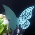 Elegant 3D laser-cut hollow butterfly place card for wedding glass decoration in teal - 50 Sheets / Tiffany Blue