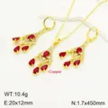 Set di gioielli con nappe acchiappasogni in zircone oro 18k rame vintage francese - G Rosso