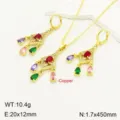 Set collana orecchini napphe acchiappasogni zircone oro 18k rame vintage francese - Base Oro Multicolore