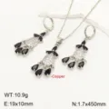 Silver tone dreamcatcher zircon necklace earrings set fashion jewelry accessories new - Black