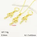 Ensemble de bijoux collier boucles d'oreilles pompon zircon cuivre or 18k vintage français - Collier 450mm Boucle d'Oreille 8mm / Or et Blanc