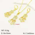 French vintage copper gold micro-pave zirconia dreamcatcher tassel necklace earrings pair - Gold White