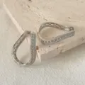 Orecchini a cerchio goccia zirconi microsetting gioielli design eleganti traforati - Stile Goccia Argentato