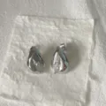 Orecchini a lobo irregolari in metallo floreale a goccia con zircone, gioielli vintage retrò. - Stile Fiore a Goccia 3D (3)