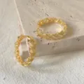 Squisite orecchini a cerchio cavi in zircone cubico placcati in oro 18K, gioielli alla moda. - Stile Ondulato 3D Dorato