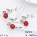 Kirsch Halskette und Ohrringe Schmuckset, süßer süßlicher Stil Anhänger Variante. - Stil 3