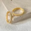 Orecchini a cerchio in zircone 18k rame eleganti gioielli di modo variante stile - Stile Oro a Tre File