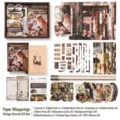Kit de scrapbooking vintage avec carnet autocollants ruban washi et papeterie tons chauds - Ensemble de Papeterie 12 Pièces / Murmures de Papier