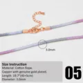 Colorful gradient handmade woven cord necklace detail view with rose gold clasp 3mm diameter - Rose Gold 05