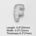 Silver letter F charm pendant featuring sparkling pavé cubic zirconia for DIY jewelry making. - Letter F (brc72) / Silver