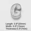 Detailed shot of silver letter G charm featuring micro-pave cubic zirconia stones. - Letter G (brc72) / Silver