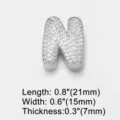 Silver CZ paved letter N charm pendant for DIY watch band jewelry accessory size 21mm - Letter N (brc72) / 18K Gold / Silver