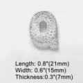 Detailed view of the sparkling pavé cubic zirconia letter Q charm accessory with clear size specs. - Letter Q (brc72) / 18K Gold / Silver